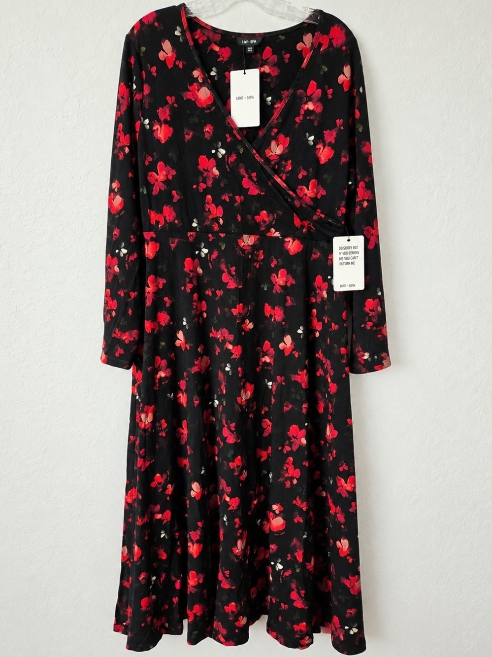 Saint + Sofia Floral Wrap Dress – Long Sleeve